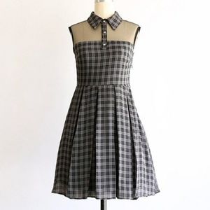 Plaid Collared Button-Up Dress
